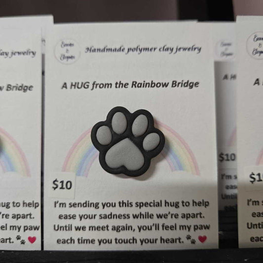 PAW PRINT PIN - BLACK/GREY