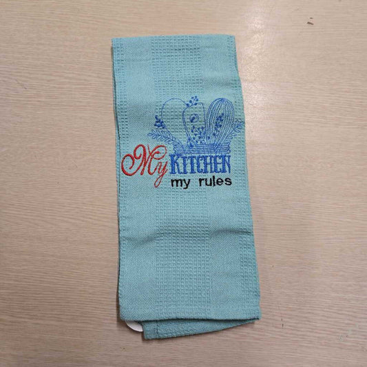 EMB T-towel light green my kitchen my rules