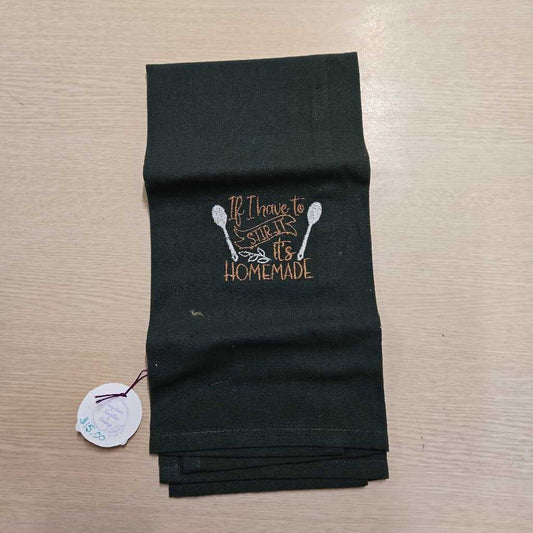 EMB T-towel dark green if I have to stir it it's homemade