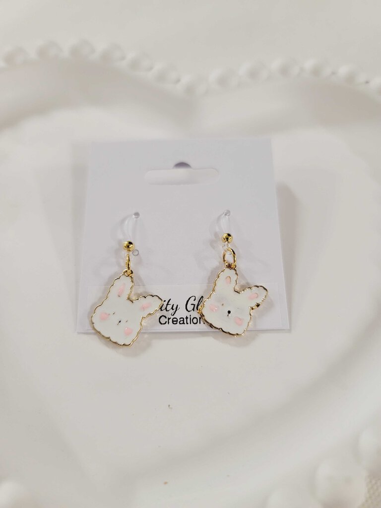 Easter Bumny Earings Hypoallergenic Hook