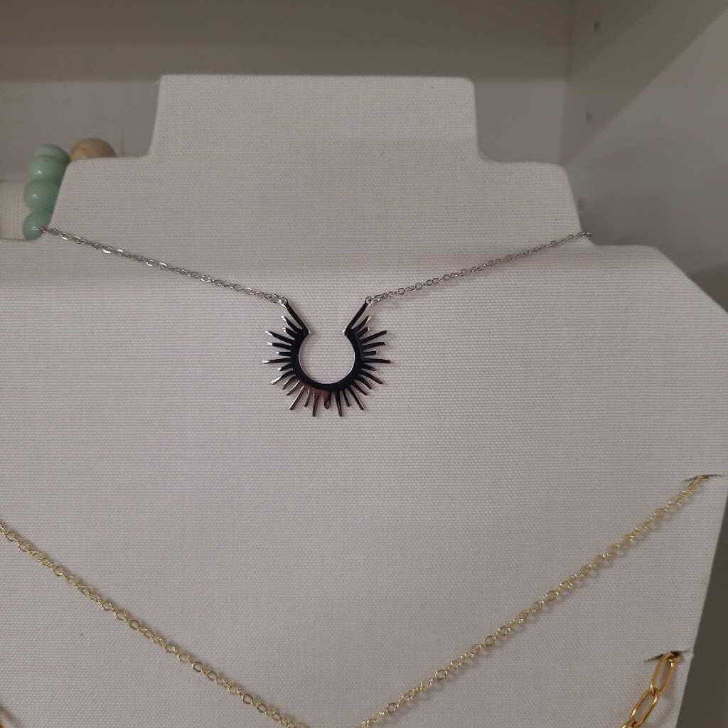 Sunburst Silver Necklace
