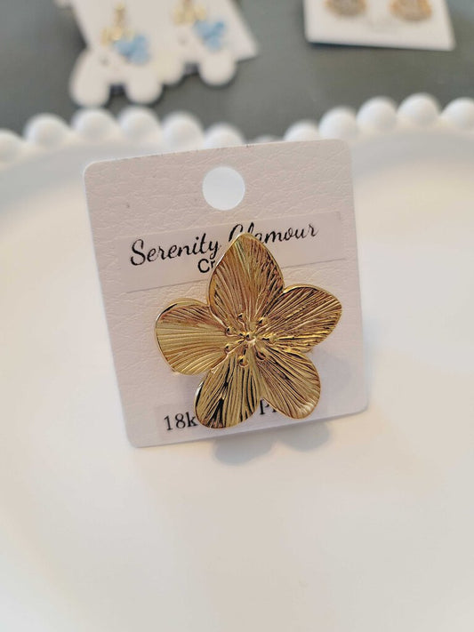 Gold Plated Large Flower Ring