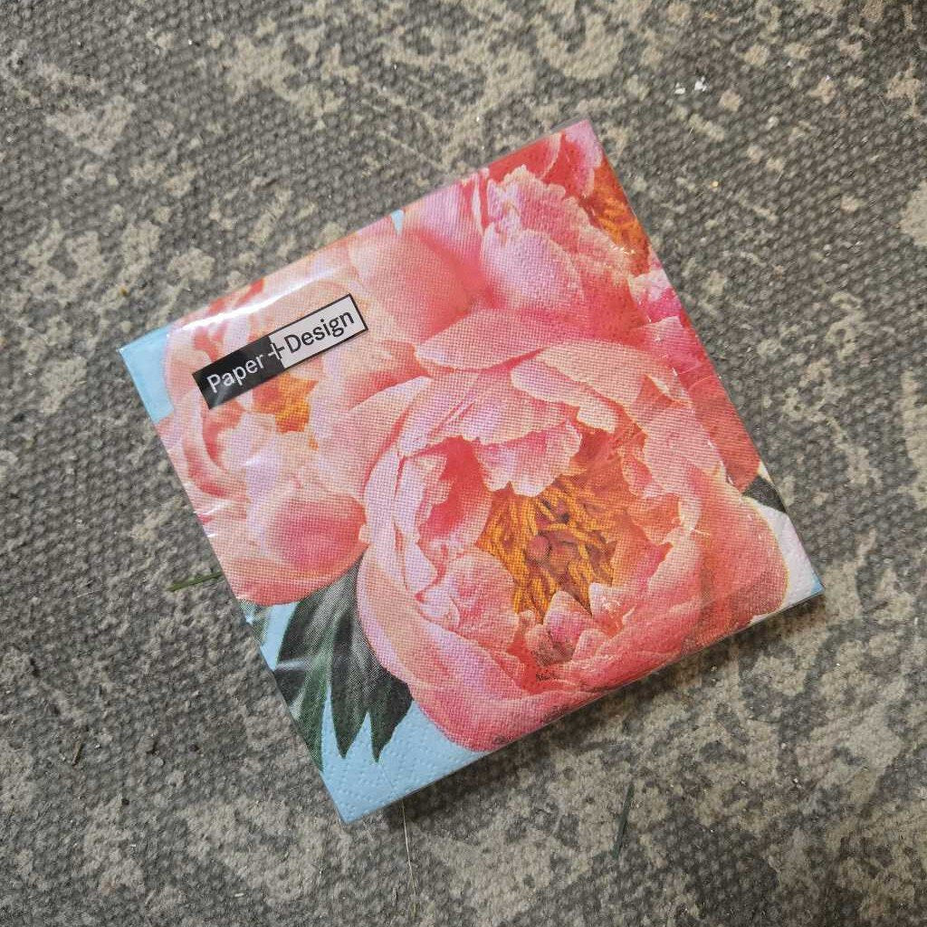 Pink Peony Cocktail Napkin