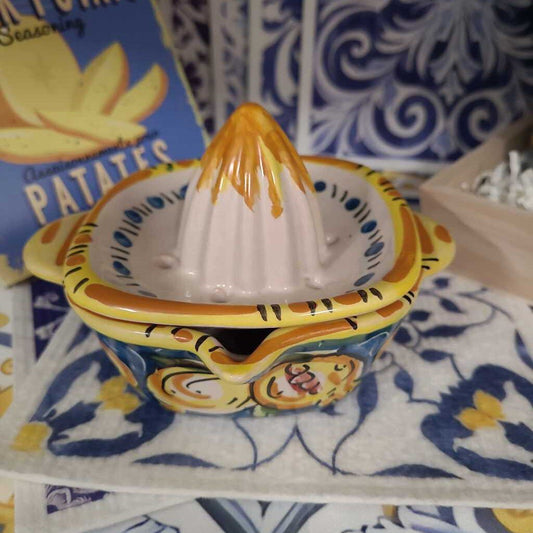 Ceramic Citrus Reamer with Dish (Italy)