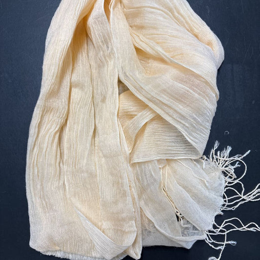 CREAM COLOURED TASSEL SCARF