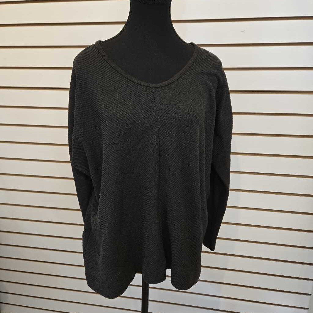 DROP SHOULDER GREY LONG SLEEVE