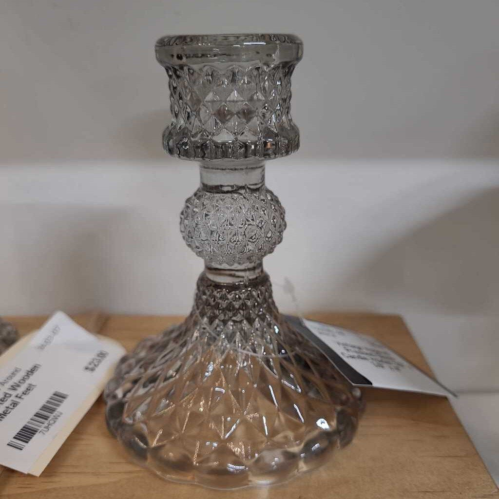 Vintage Inspired Pressed Glass Candle Holder