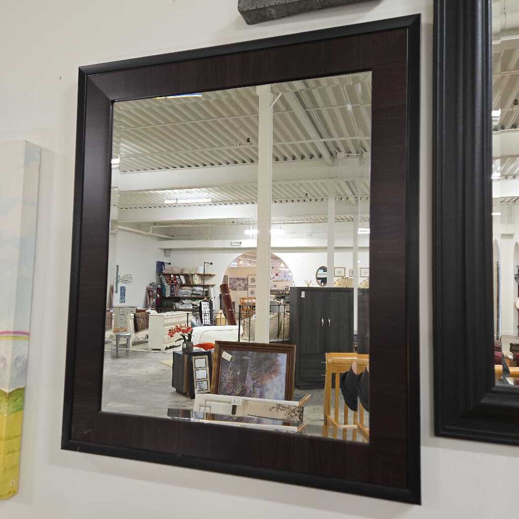 BLACK & BROWN BEVELLED MIRROR