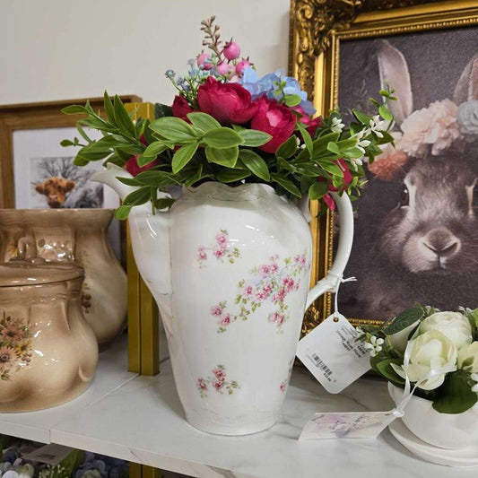 Vintage Rose Floral Teapot