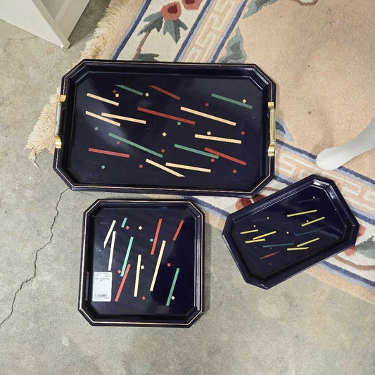 3 PC. Lacquer Tray Set