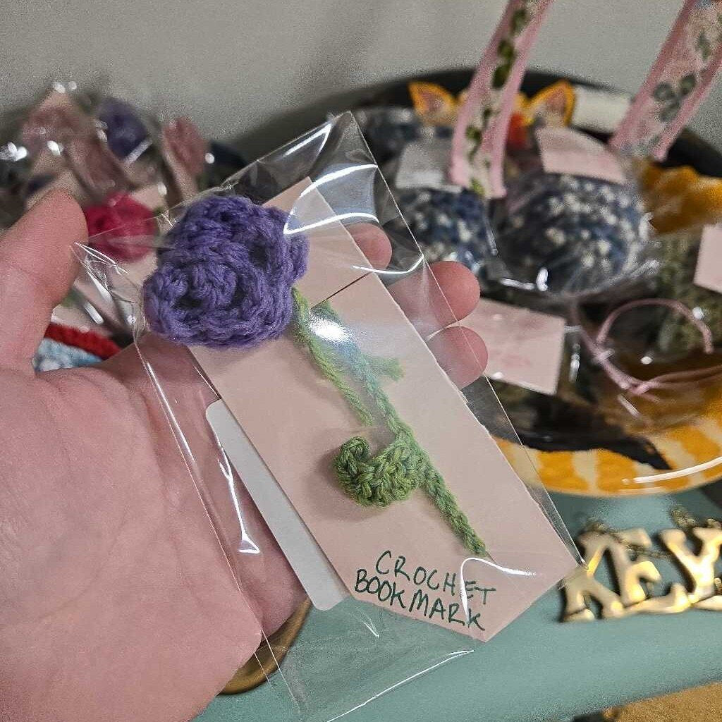 Crochet Rose Bookmark