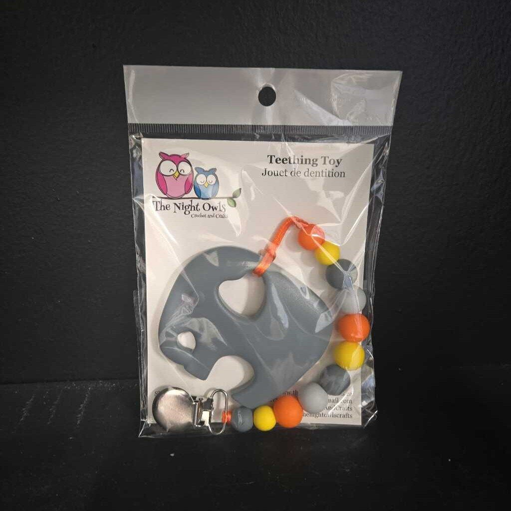 Teether & Clip - Dark Grey Elephant
