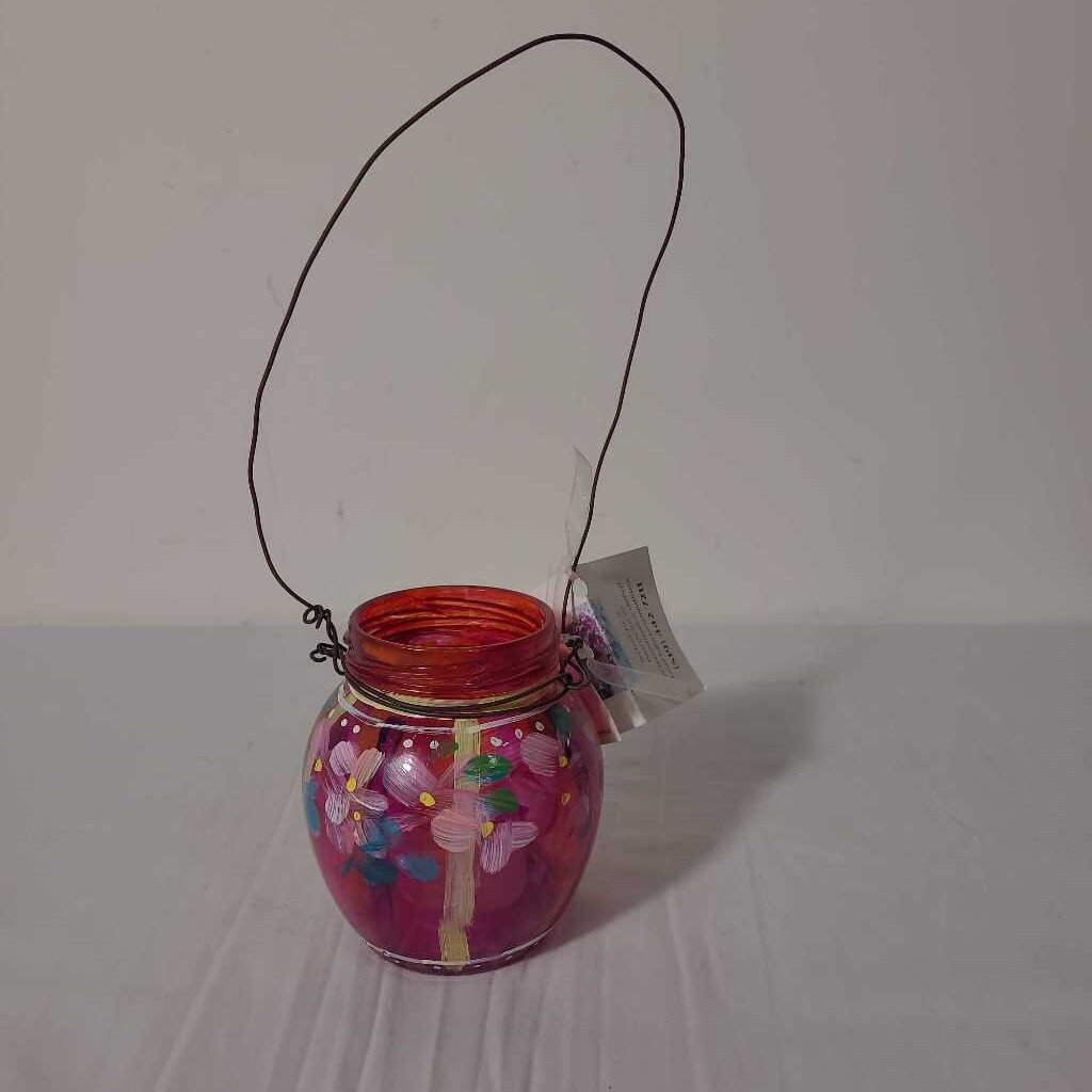 HAND PAINTED HANGING VOTIVE HOLDER