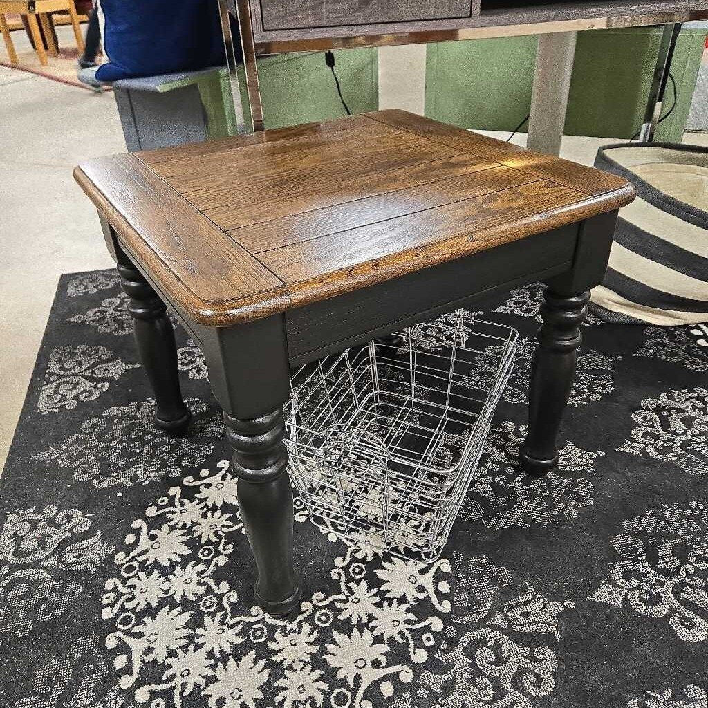 REFINISHED BLACK END TABLE