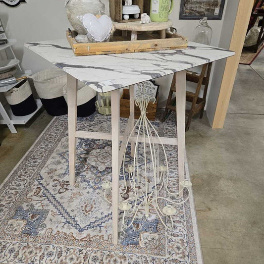 Bar Height Faux Marble top Table