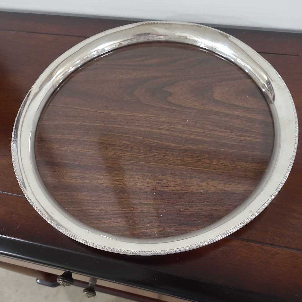 FORMICA AND SHEFFIELD SILVER PLATE BAR TRAY