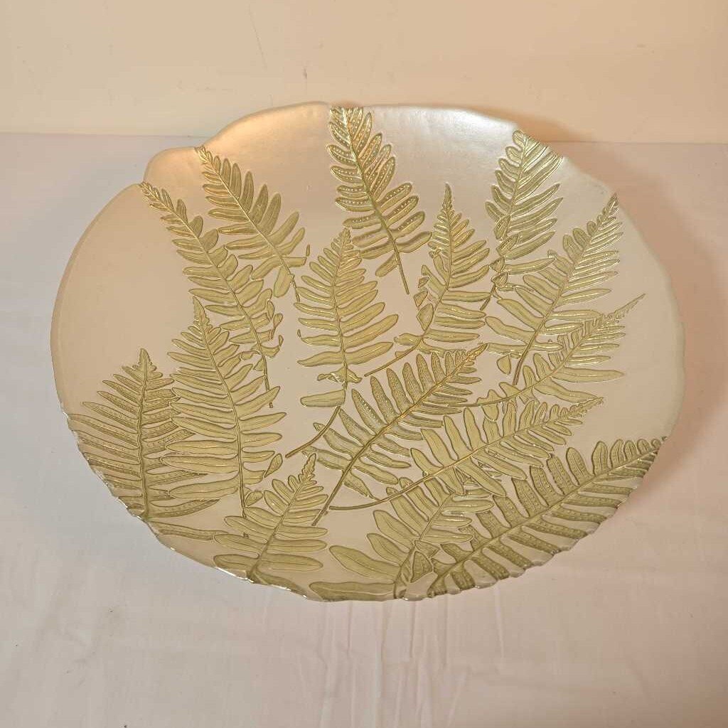 SILVER & GOLD DECORATIVE FERN BOWL