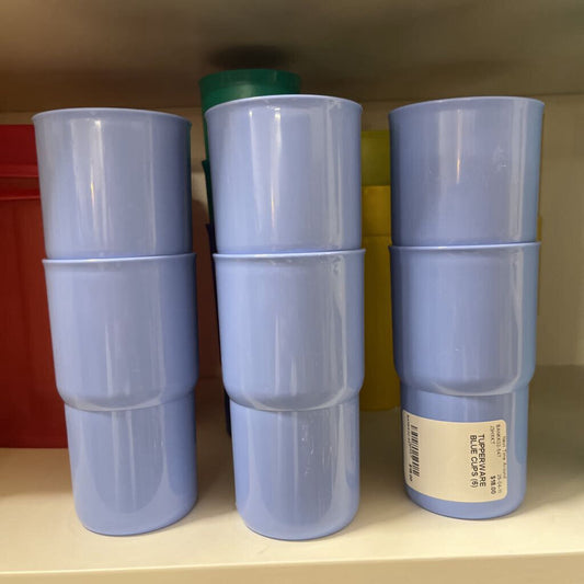 TUPPERWARE BLUE CUPS (6)