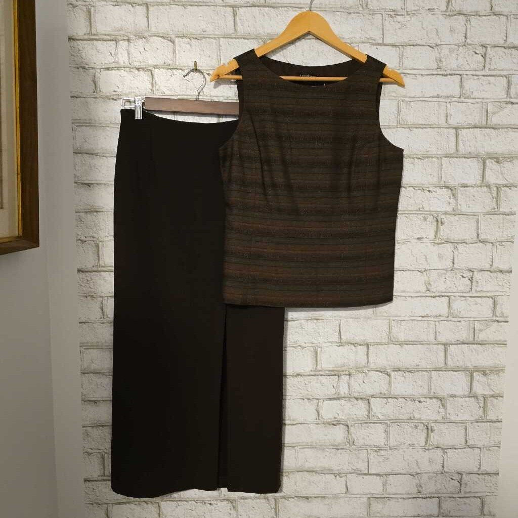 LIZ CLAIBORNE COLLECTION 2pc Brown Skirt/Top