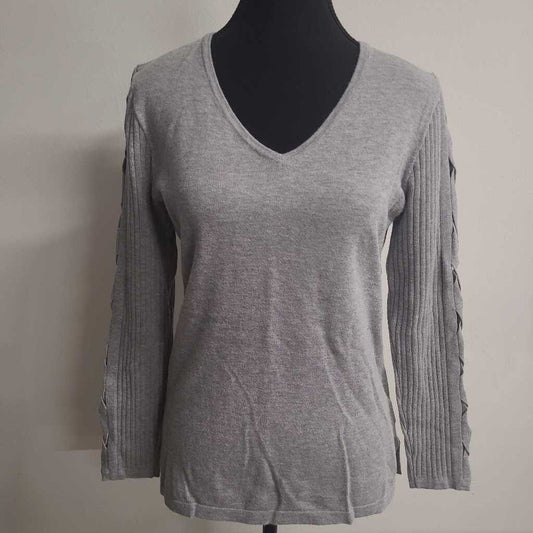 GREY V NECK SWEATER