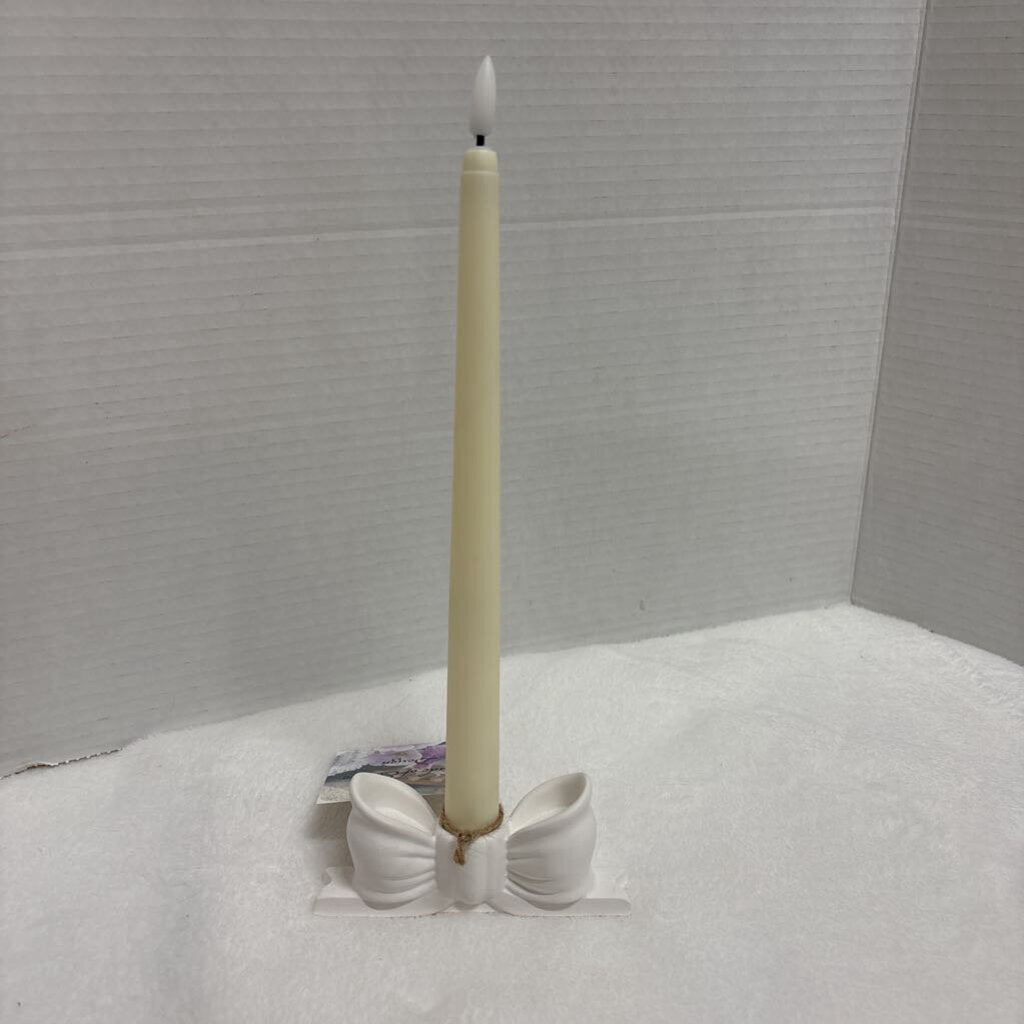 Handcrafted Cement Bow Tapper Candle