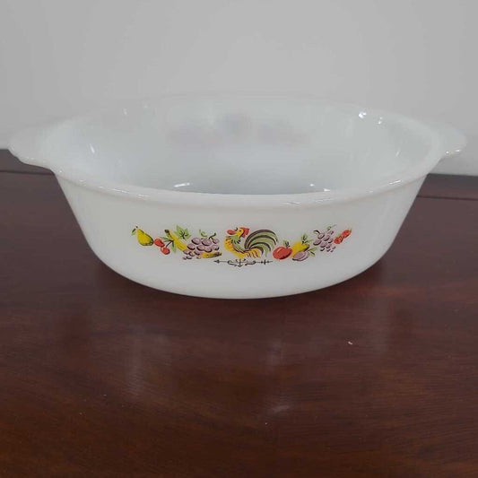 VINTAGE ANCHOR HOCKING FIREKING ROOSTER BAKING DISH