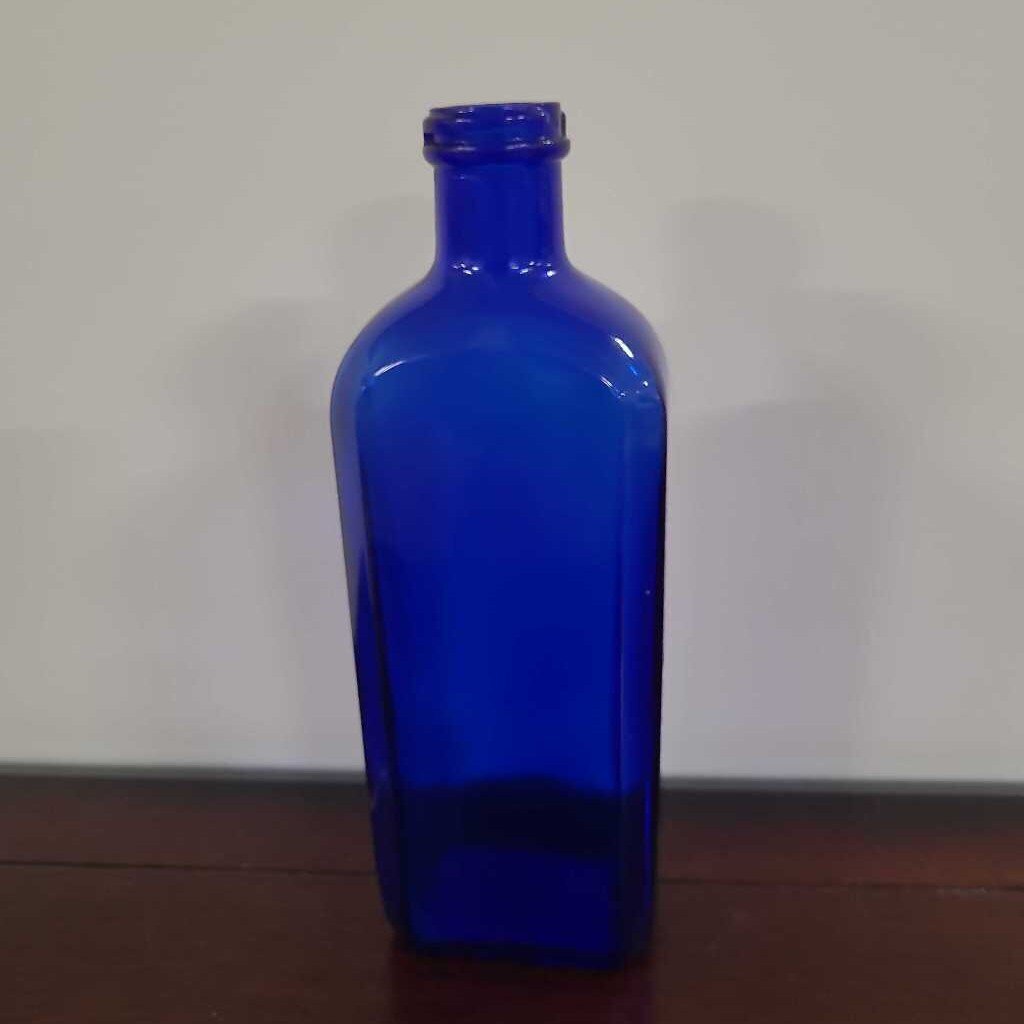 HENRY K. WAMPOLE COBALT MEDICINE BOTTLE PRE 1930'S 9 INCHES