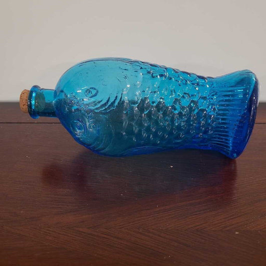 VINTAGE WHEATON BLUE DR. FISCH'S BITTERS GLASS BOTTLE