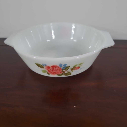 VINTAGE JAJ ENGLAND SMALL COTTAGE ROSE PATTERN 1960'S CASSEROLE DISH