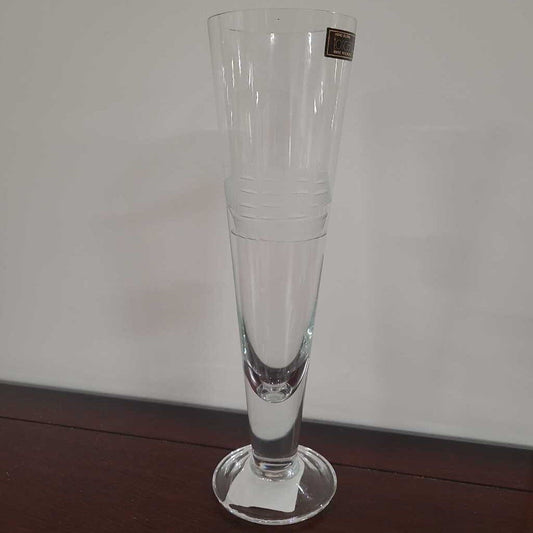 TOSCANY CRYSTAL ETCHED PILSNER GLASS HAND BLOWN HAND CUT CLIPPER SHIP