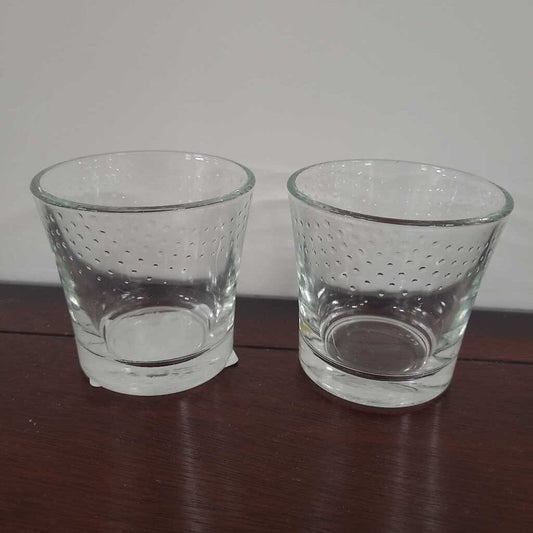 SET OF 2 VTG TEXTURED DOT DESIGN COCKTAIL GLASSES