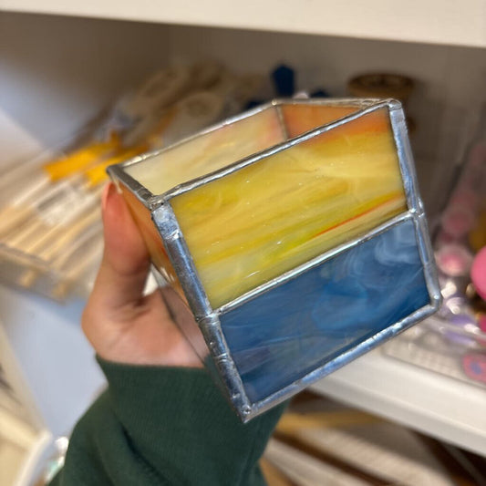 STAINED GLASS - SUNSET CANDLE HOLDER