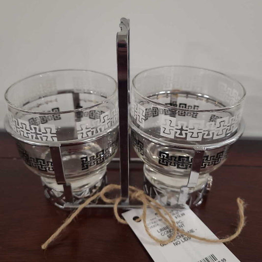 LIBBEY 3 PC. CONDIMENT SERVER GLASS/CHROME - NO LIDS