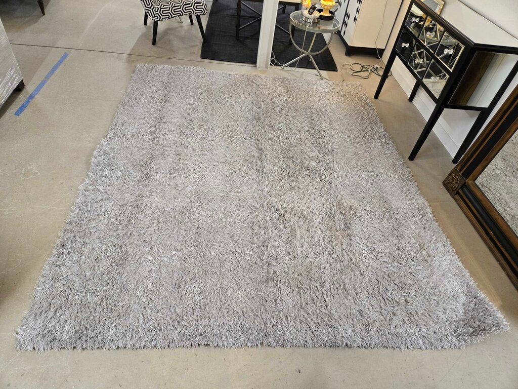 89" X 108" GREY SHAG RUG