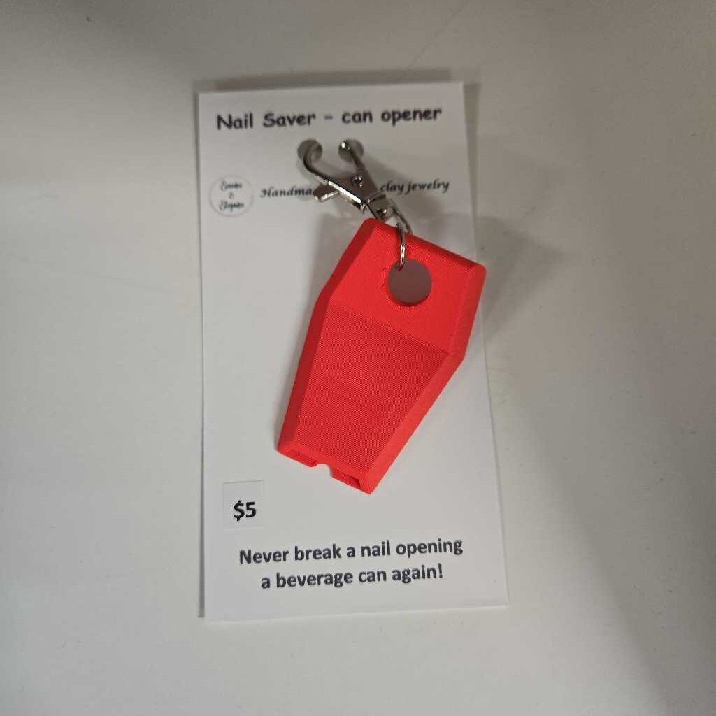 NAIL SAVER - RED - BEVERAGE OPENER
