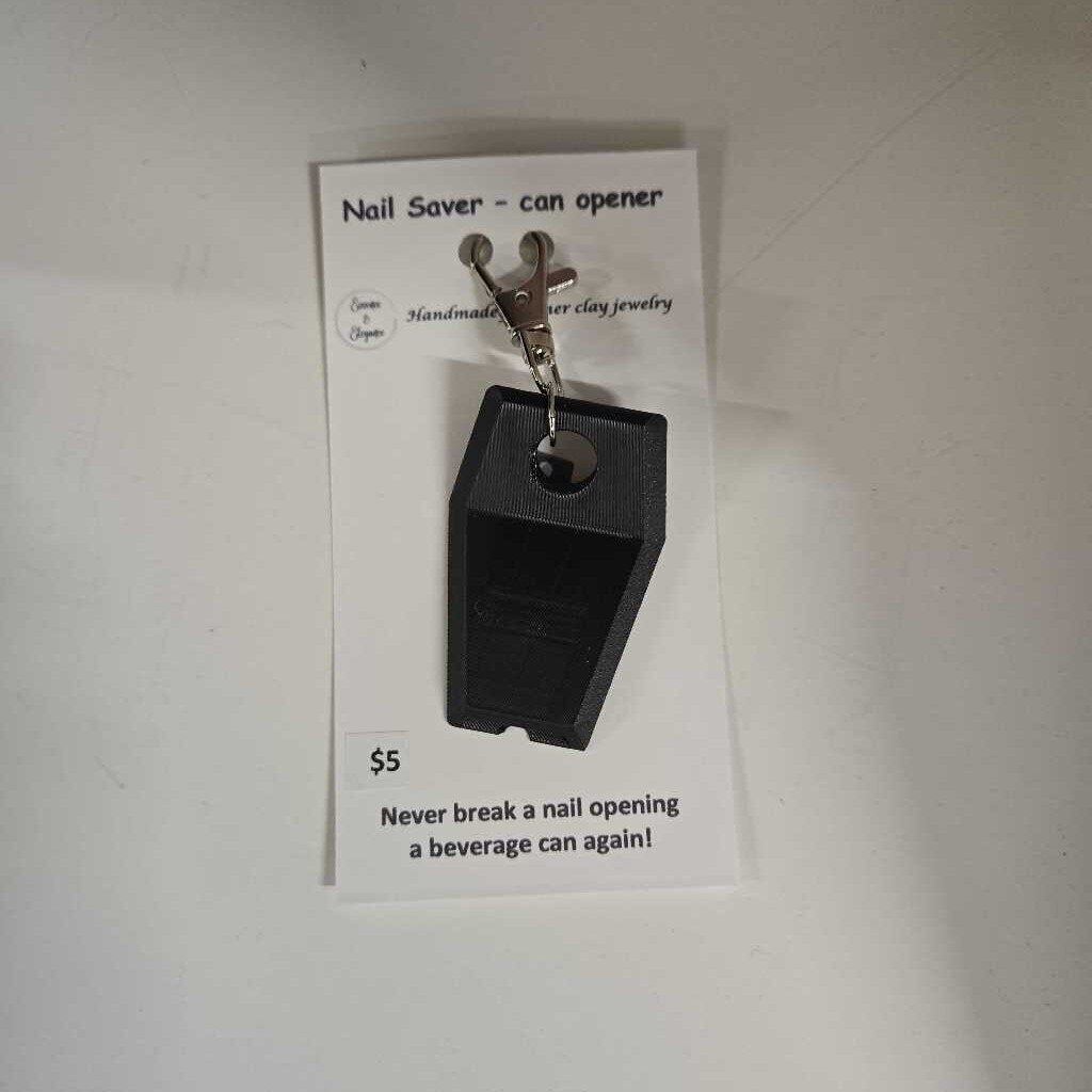 NAIL SAVER - BLACK - BEVERAGE OPENER