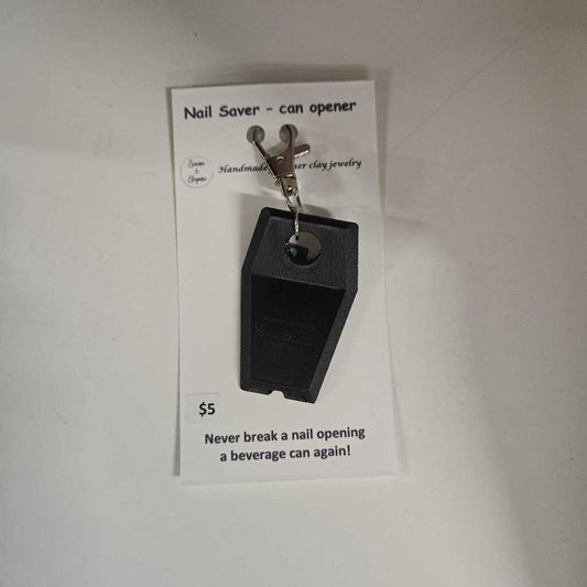 NAIL SAVER - BLACK - BEVERAGE OPENER