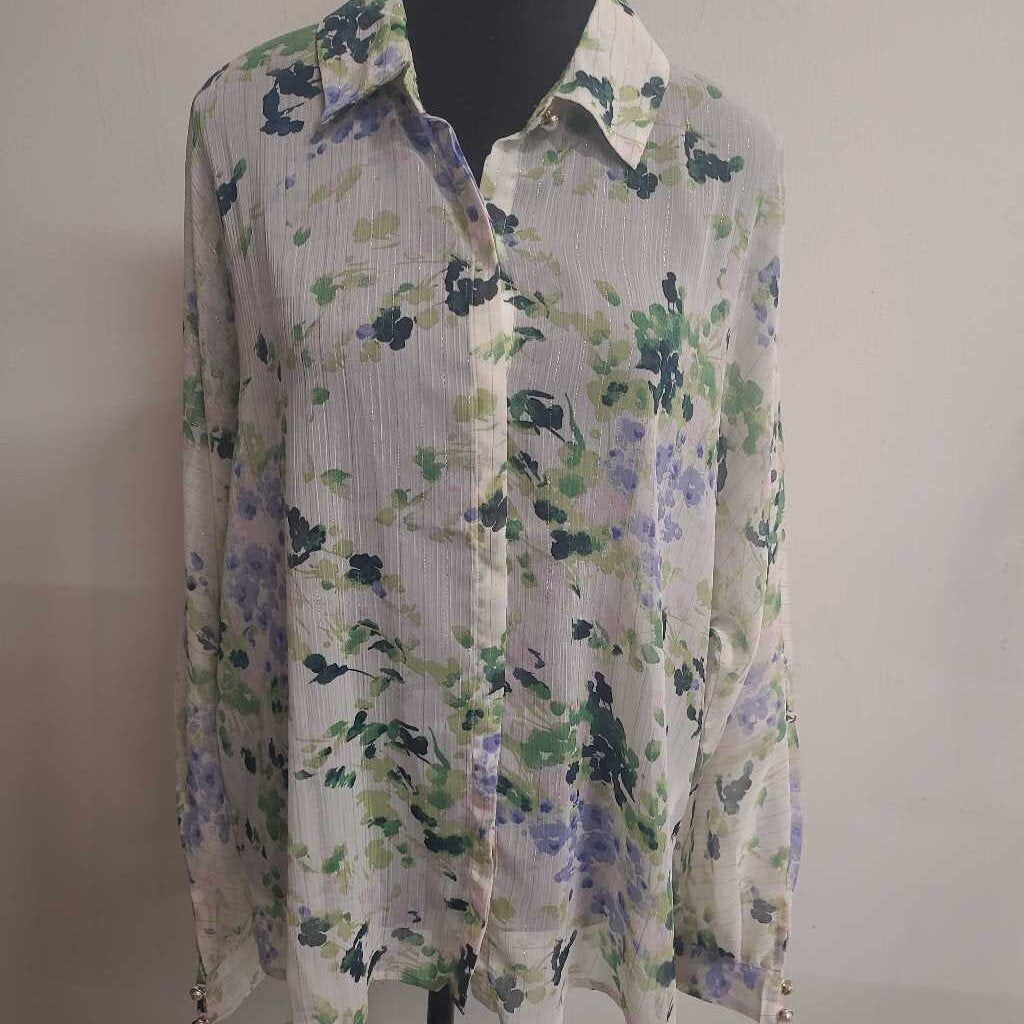 SHEER FLORAL BLOUSE