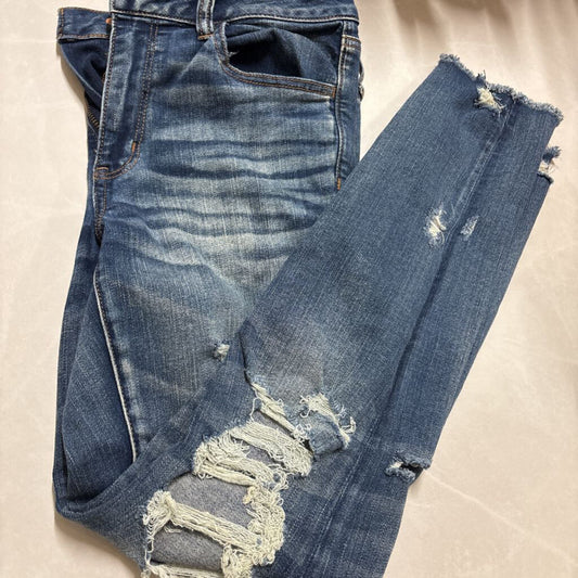 AMRICAN EAGLE DISTRESSED CROPPED JEGGING