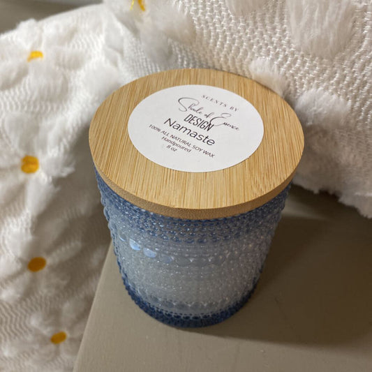 8oz Soy Candle - Blue - Namaste