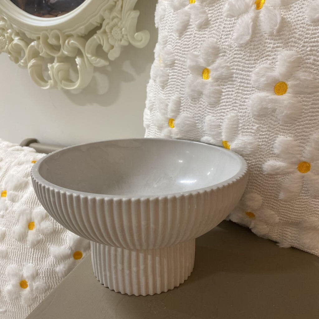 Large Cement Pedestal Bowl