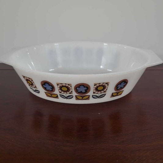 JAJ CASSEROLE DISH RETRO FLOWER MOTIF 60'S ENGLAND