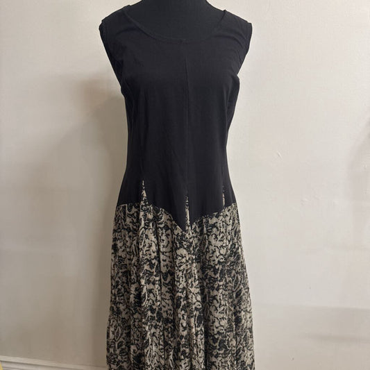 BLACK AND BEIGE MAXI DRESS