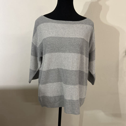STRIPED KNIT 3/4 SLEVE TOP