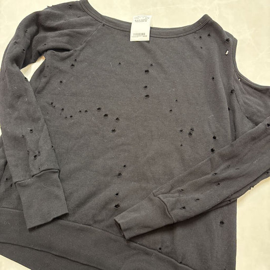 BLACK 'RIPPED" PULLOVER