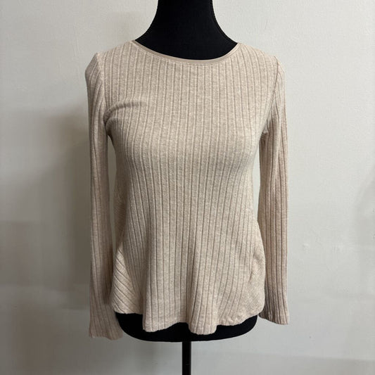 BEIGE RIBBED SWEATER