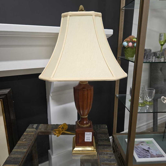 WOOD & GOLD TABLE LAMP