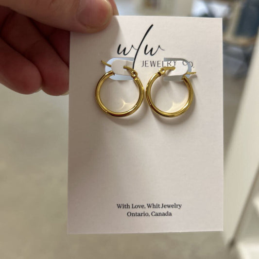 GOLD CZ HOOP - WATERPROOF SS