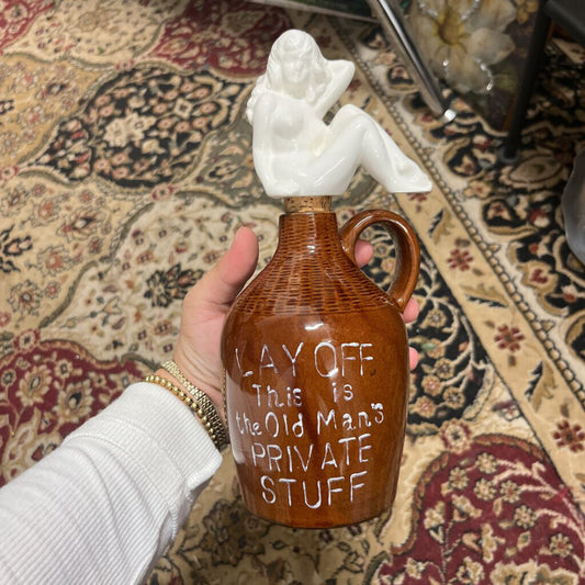 VINTAGE WHISKEY JUG WITH NUDE WOMAN