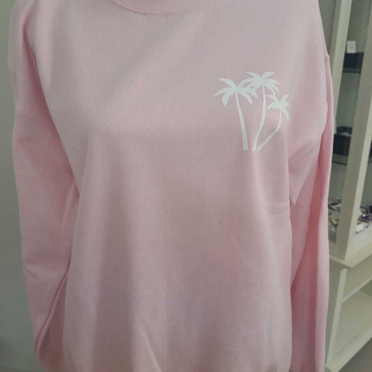 Beach Bum Sweatshirt-Light Pink- XL